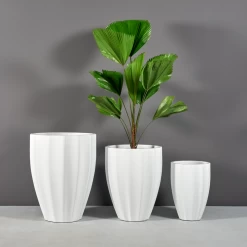 Alicante Ribbed Round Planter