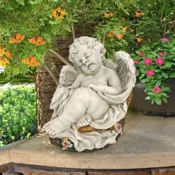 Garden Plant Store -Garden Plant Store Afternoon Nap Angel Sculptures Medium 10379.1637654857