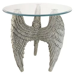 Angel Wings Glass-Top Plant Stand -Garden Plant Store Angel Wings Glass Top Plant Stand Side View 94948.1629075251