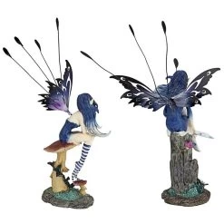 Pepperwand Fairy Statues -Garden Plant Store Azure and Sapphire the Pepperwand Fairy Statues Side View 34517.1637576671