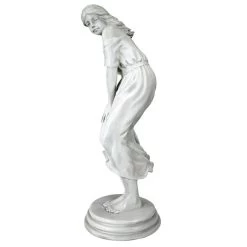 Bare Shouldered Maiden Windblown Statue -Garden Plant Store Bare Shouldered Maiden Windblown Statue Antique Stone Side View 02120.1637291085
