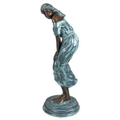 Bare Shouldered Maiden Windblown Statue -Garden Plant Store Bare Shouldered Maiden Windblown Statue Bronze Other Side 13419.1637291073