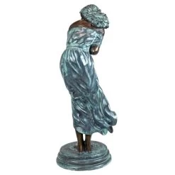 Bare Shouldered Maiden Windblown Statue -Garden Plant Store Bare Shouldered Maiden Windblown Statue Bronze Rear View 86205.1637291078