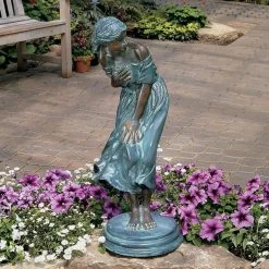 Bare Shouldered Maiden Windblown Statue