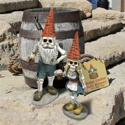 Bavarian Oktoberfest Skeleton Garden Gnome Statues