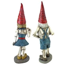 Bavarian Oktoberfest Skeleton Garden Gnome Statues -Garden Plant Store Bavarian Oktoberfest Skeleton Gnomes Collection Rear View 35740.1637253112