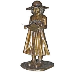 Beulah Sundress Girl Reading Bronze Statue