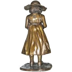Beulah Sundress Girl Reading Bronze Statue -Garden Plant Store Beulah Sundress Girl Reading Bronze Statue Rear View 77027.1629755907