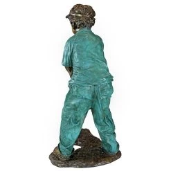 Boy & Girl Golfer Bronze Garden Statues -Garden Plant Store Boy Golfer Cast Bronze Garden Statues Rear View 27640.1637389612