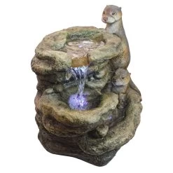Bright Waters Otters Garden Fountain Sculpture -Garden Plant Store Bright Waters Otters Garden Fountain Sculpture Side View 39895.1629163740