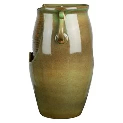 Ceramic Rippling Jar Garden Fountain -Garden Plant Store Ceramic Rippling Jar Garden Fountain Side View 44657.1629231757