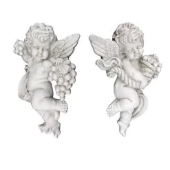 Cherub Harvest Wall Sculptures -Garden Plant Store Cherub Harvest Wall Sculpture Set 26712.1629233190