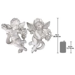 Cherub Harvest Wall Sculptures -Garden Plant Store Cherub Harvest Wall Sculptures Dimensions 02415.1629233197