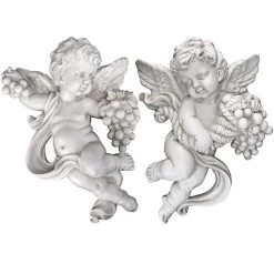 Cherub Harvest Wall Sculptures -Garden Plant Store Cherub Harvest Wall Sculptures 39177.1629233187