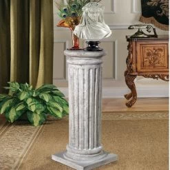 Classical Greek Fluted Garden Statuary Pedestal