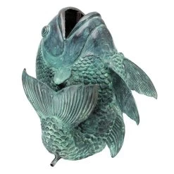 Dancing Asian Fish Bronze Spitting Garden Statues -Garden Plant Store Dancing Asian Fish Bronze Spitting Garden Statues Pipe View 81417.1636141664