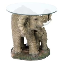 Elephant's Majesty Glass-Topped Plant Stand -Garden Plant Store Elephants Majesty Glass Topped Plant Stand Corner View 08934.1629076446
