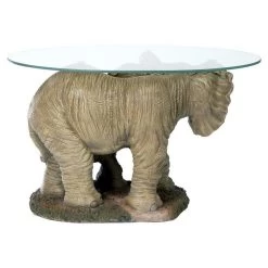 Elephant's Majesty Glass-Topped Plant Stand -Garden Plant Store Elephants Majesty Glass Topped Plant Stand Side View 27834.1629076443