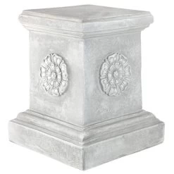 English Rosette Garden Statuary Pedestal -Garden Plant Store English Rosette Garden Statuary Pedestal Corner View 85262.1637182018
