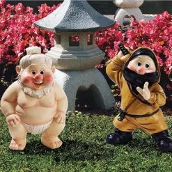 Far East Garden Gnome Fighter Statues