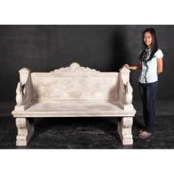 Giant Neoclassical Swan Garden Bench 11 Giant Neoclassical Swan Garden Bench -Garden Plant Store Giant Neoclassical Swan Garden Bench Next to Gardener 27170.1629127990