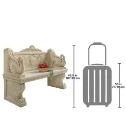 Giant Neoclassical Swan Garden Bench 13 Giant Neoclassical Swan Garden Bench -Garden Plant Store Giant Neoclassical Swan Garden Bench Scale Comparison View 98389.1629127992