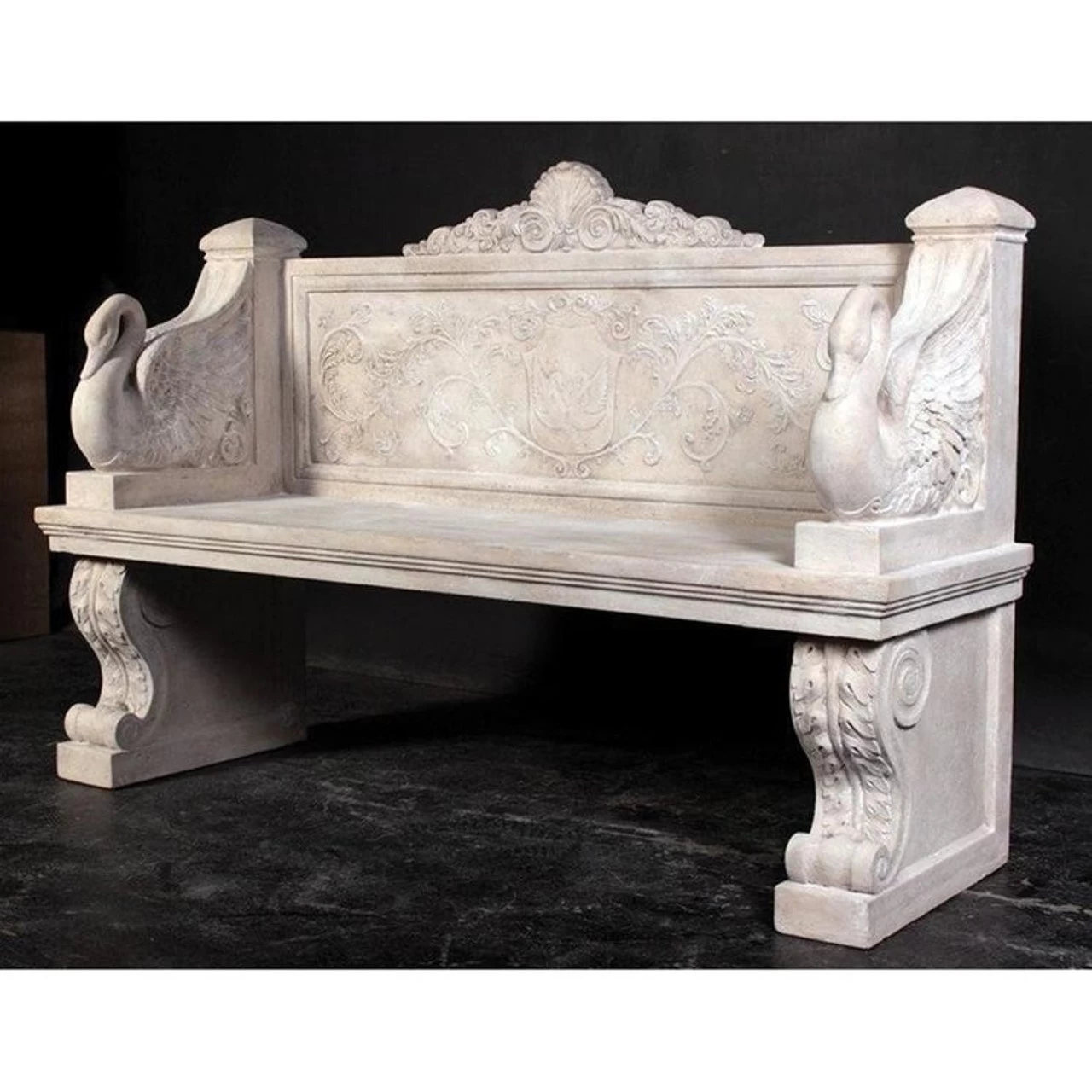 Giant Neoclassical Swan Garden Bench 5 Giant Neoclassical Swan Garden Bench - Image 3
