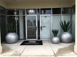 Globe Planters -Garden Plant Store Globe Planters in Front of Office Building 59481.1667841219