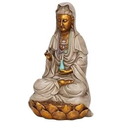 Goddess Guan Yin Seated On A Lotus Statue -Garden Plant Store Goddess Guan Yin Seated on a Lotus Garden Statue 00440.1631065639