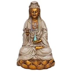 Goddess Guan Yin Seated On A Lotus Statue -Garden Plant Store Goddess Guan Yin Seated on a Lotus Statue 37654.1631065641