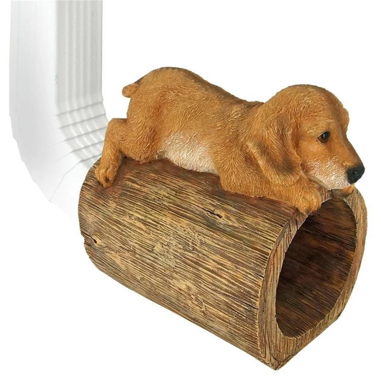 Golden Retriever Puppy Dog Gutter Guardian Decorative Downspout Statue