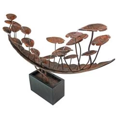 Grande Asian Botanical Cascading Metal Garden Fountain -Garden Plant Store Grande Asian Botanical Cascading Metal Garden Fountain Corner View 85418.1629142862