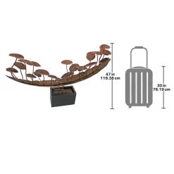 Grande Asian Botanical Cascading Metal Garden Fountain -Garden Plant Store Grande Asian Botanical Cascading Metal Garden Fountain Scale Comparison 87318.1629142869