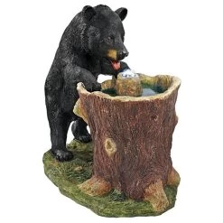 Guzzling Gulp Black Bear Garden Fountain