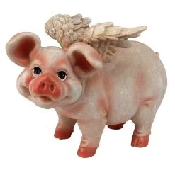 Hog Heaven Flying Pigs Statues -Garden Plant Store Hog Heaven Flying Pigs Statue Collection Standing Side View 08902.1637308681