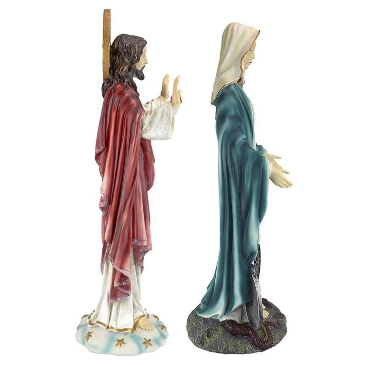 Italian-Style Jesus And Mary Sculptures - Image 4