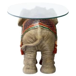 Jaipur Elephant Festival Glass-Topped Plant Stand 11 Jaipur Elephant Festival Glass-Topped Plant Stand -Garden Plant Store Jaipur Elephant Festival Glass Topped Plant Stand Rear View 84627.1629077635