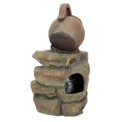 LaTaverna Cascading Urn Garden Fountain -Garden Plant Store LaTaverna Cascading Urn Garden Fountain Rear View 97093.1629303047