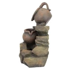 LaTaverna Cascading Urn Garden Fountain -Garden Plant Store LaTaverna Cascading Urn Garden Fountain Side View 71396.1629303042