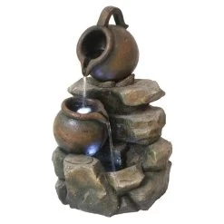 LaTaverna Cascading Urn Garden Fountain
