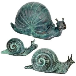 Land Snails Cast Bronze Garden Statues