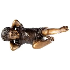 Lazy Days, Resting Boy Bronze Piped Garden Statue -Garden Plant Store Lazy Days Resting Boy Cast Bronze Piped Garden Statue Other View 08132.1636878529