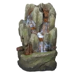 Lost Falls Cascading Waterfall Illuminated Tabletop Water Fountain