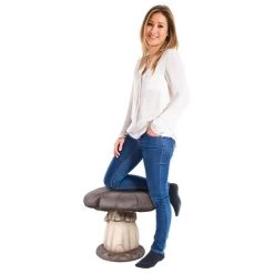 Massive Mystic Mushroom Garden Stool -Garden Plant Store Massive Mystic Mushroom Garden Stool With Gardener 62182.1629125365
