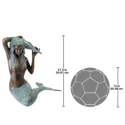 Mermaid Of The Isle Of Capri Bronze Statue -Garden Plant Store Mermaid of the Isle of Capri Dimensions 86203.1636881259