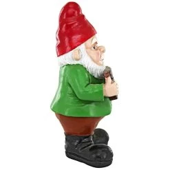 Attitude Unwelcome Garden Gnome Statue -Garden Plant Store Mr. Bad Attitude Unwelcoming Garden Gnome Statue left side 05518.1654576021