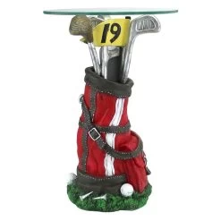 On Par Golf Bag Sculptural Glass-Topped Plant Stand -Garden Plant Store On Par Golf Bag Sculptural Glass Topped Plant Stand 87640.1629080144