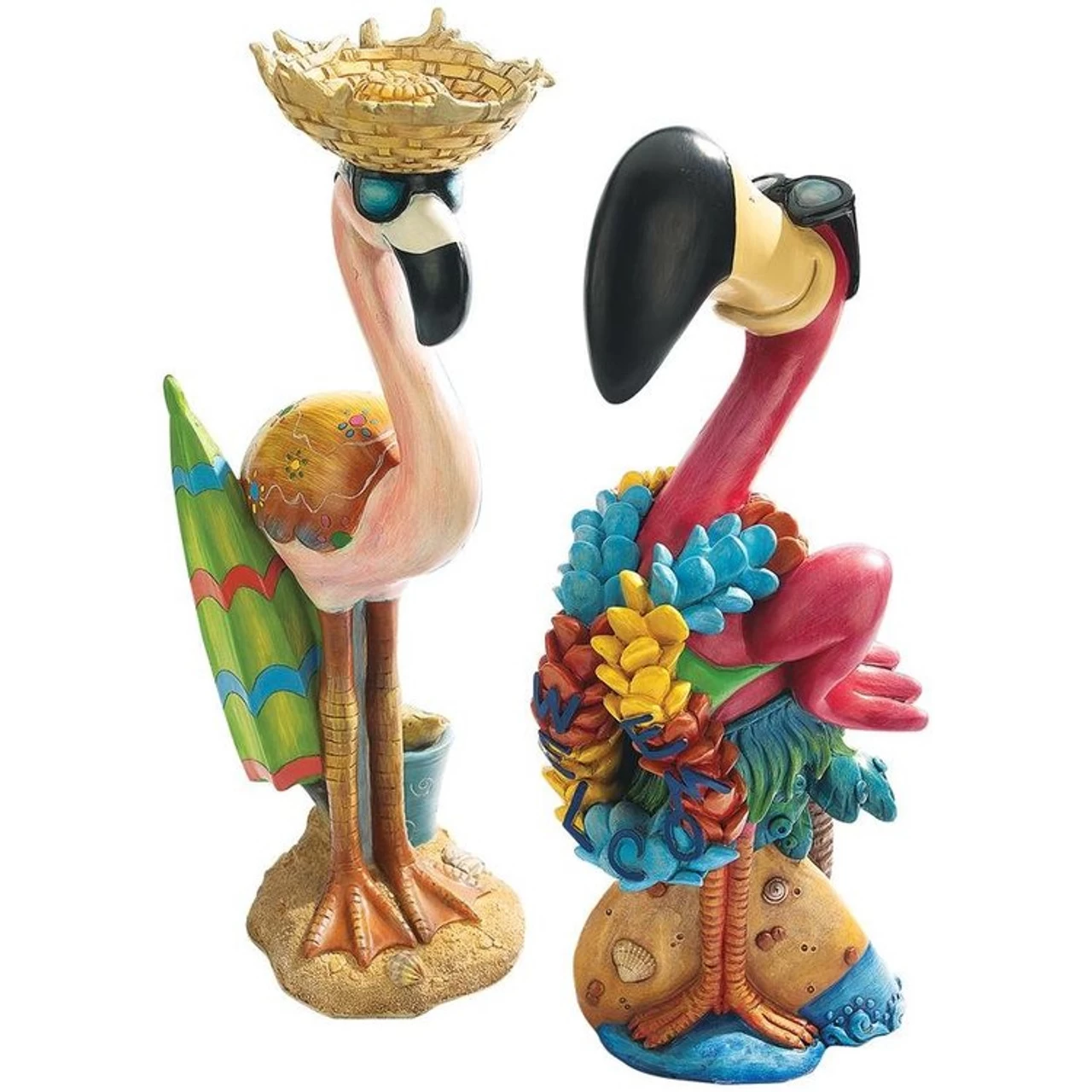 Pink Flamingo Garden Statues - Luau Larry & Flamingo Frank - Image 4