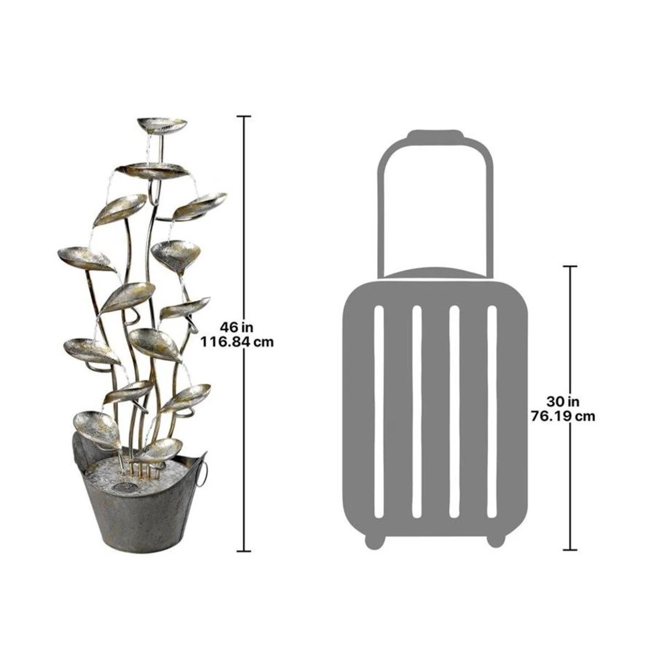 Rain Forest Leaves Metal Water Fountain 5 Rain Forest Leaves Metal Water Fountain - Image 3