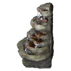 Ribbon Ridge Cascading Waterfall Illuminated Garden Fountain 10 Ribbon Ridge Cascading Waterfall Illuminated Garden Fountain -Garden Plant Store Ribbon Ridge Cascading Waterfall Illuminated Garden Fountain Side View 71909.1629301805